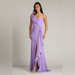 TADASHI SHOJI - LUNE WATERFALL SASH GOWN